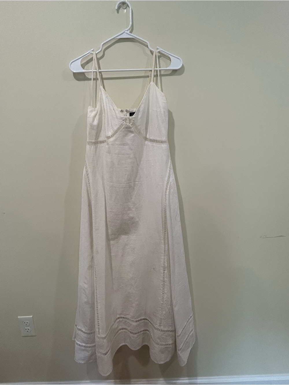 Abercrombie & Fitch White Lace-Trim Maxi Dress